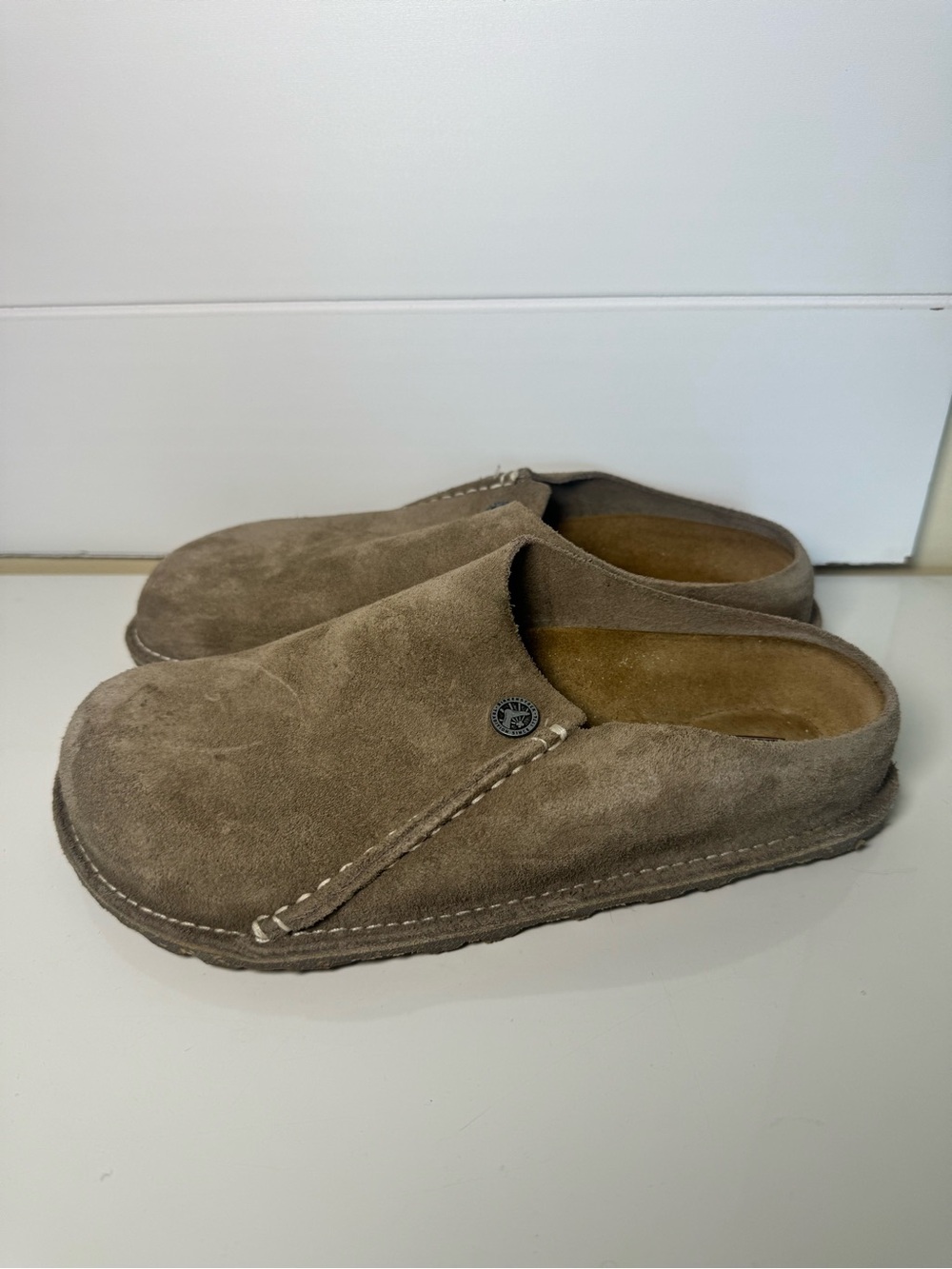 Never worn Birkenstock zermatt clog Suede Slip-On Mule in Taupe Brown